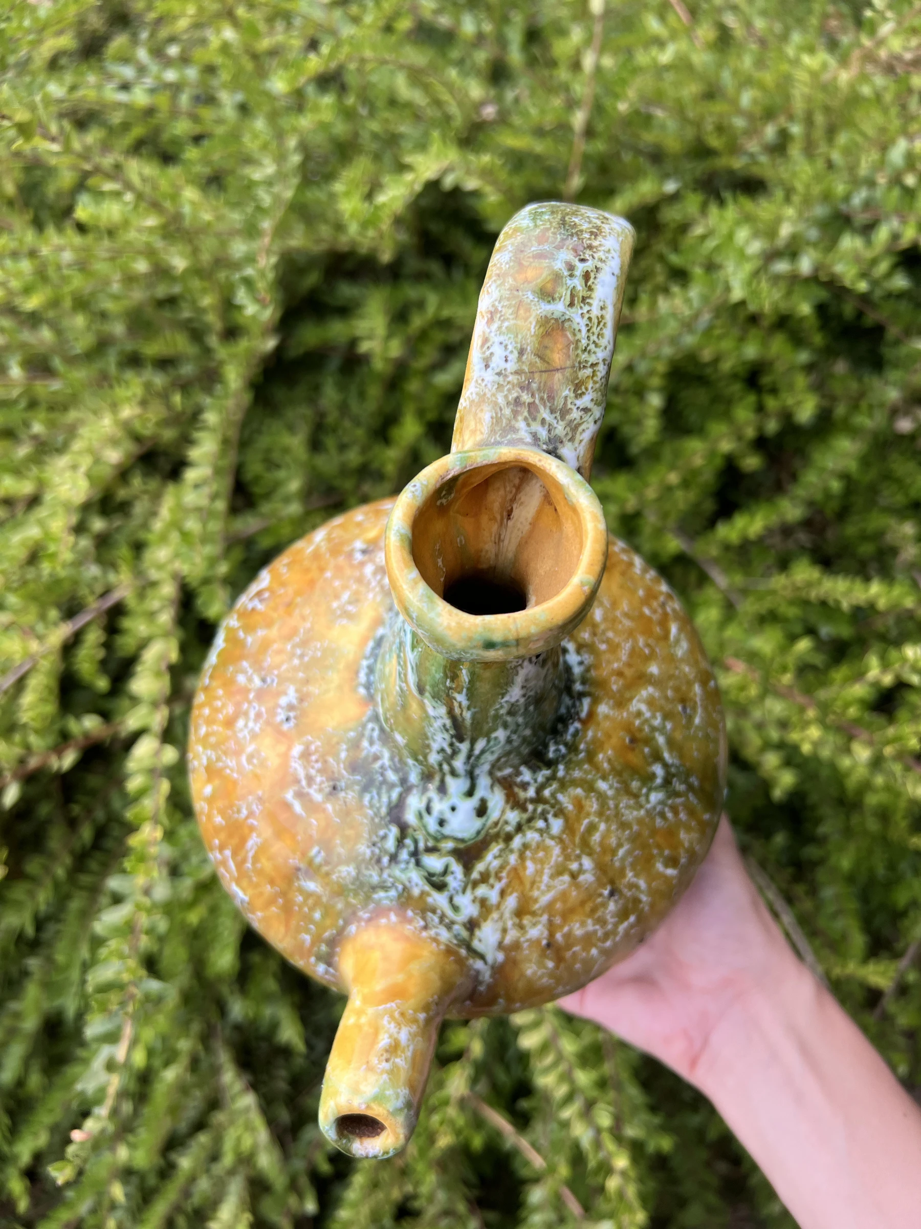 🍯 Antieke vintage geëmailleerde baksteenkruik rustieke handgemaakte decoratie 25,5 cm – photo 6